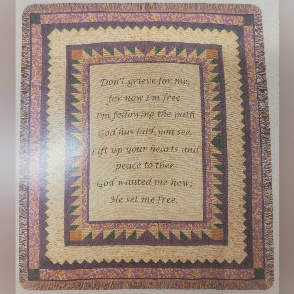 Manual Wood Worker Don't Grieve for Me Tapestry Throw